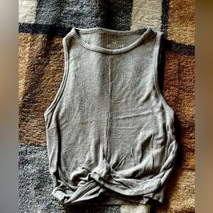 Hollister Gray Sleeveless Muscle Tee with Tie Front size XS